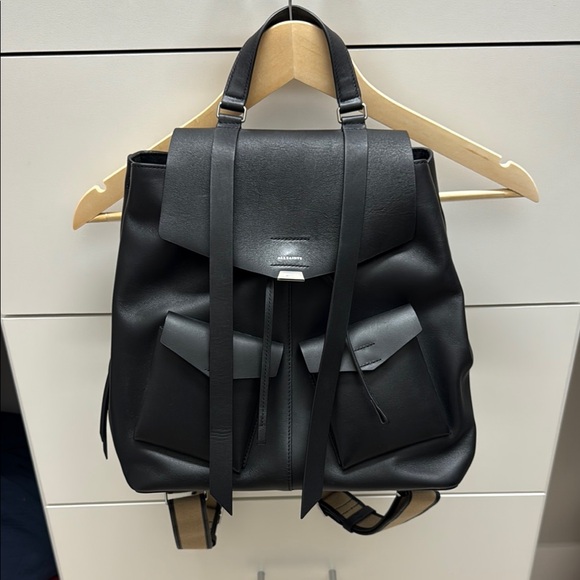 All Saints Handbags - AllSaints Darcy Black Leather Backpack